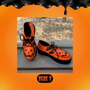 Halloween Edition StrangeCvlt Krypt Jack O' Lantern Goth Platform Creepers | YRU
